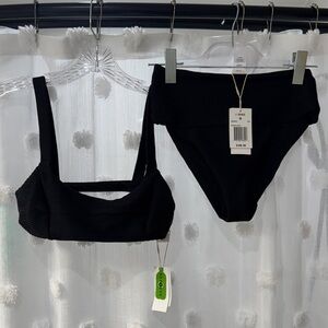 Black Ribbed Bikini Set